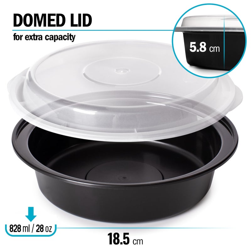 Igluu Meal Prep Containers Reusable (10 Pack) â€“ Round Food Containers with Lids â€“ Stackable, Microwave, Freezer & Dishwasher Safe â€“ 28oz â€“ 1 Compartment â€“ BPA-Free - Image 4